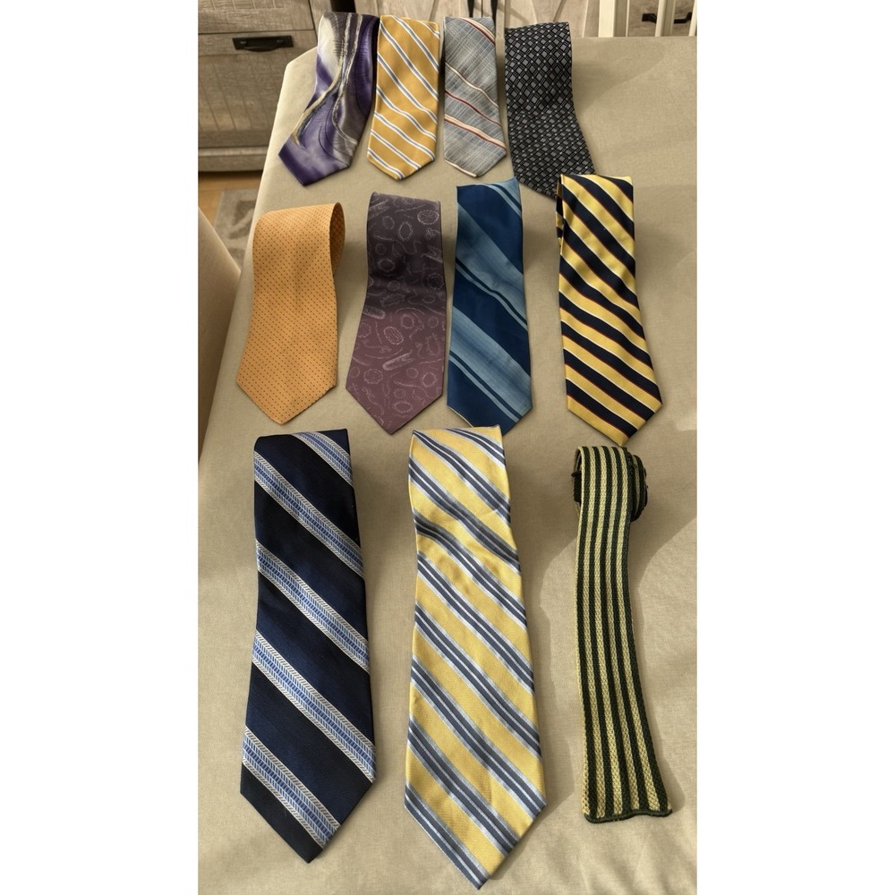 Lot‎ of 11 Vintage Ties Silk Polyester Jos A Bank Italy J Garcia Murano Mens